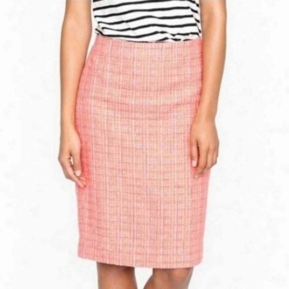 J. Crew Pink Tweed Pencil Skirt